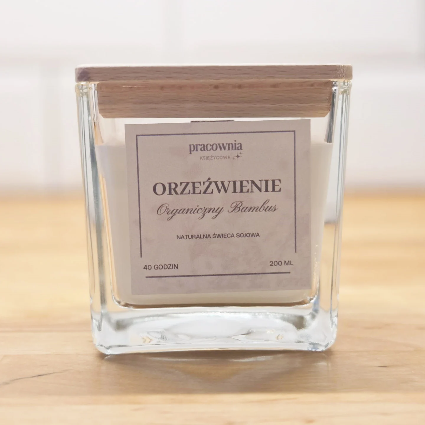Orzeźwienie / organiczny bambus - świeca sojowa w eleganckim szkle